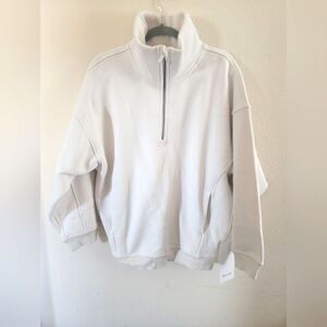 NWT , Lululemon Thick‎ Fleece 1/2 Zip Pullover , White Opal , SIZE:XS/S